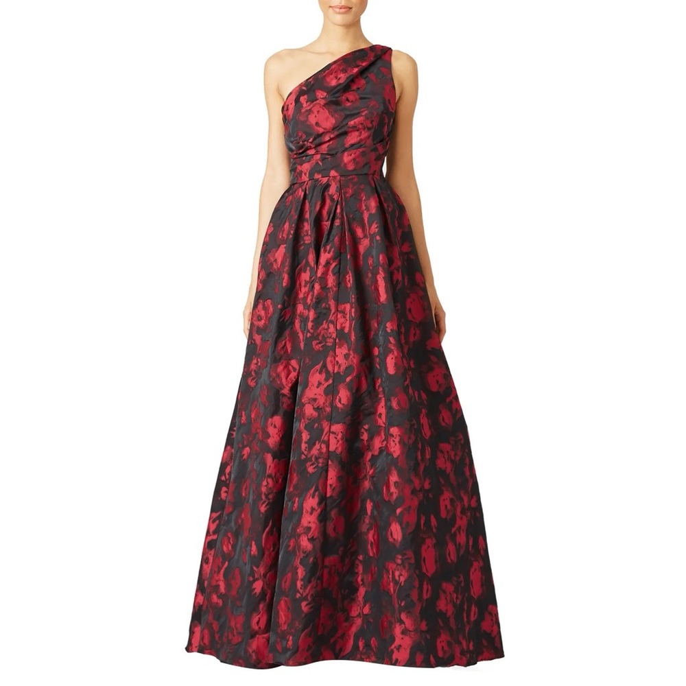 Slate and willow Red and Black one shoulder gown size 6